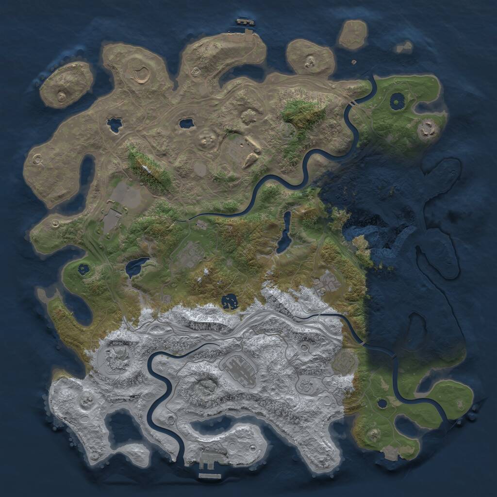 Rust Map: Procedural Map, Size: 4500, Seed: 1775245564, 17 Monuments