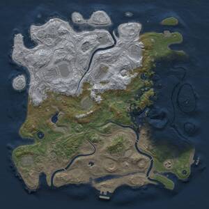 Thumbnail Rust Map: Procedural Map, Size: 4300, Seed: 673534266, 18 Monuments