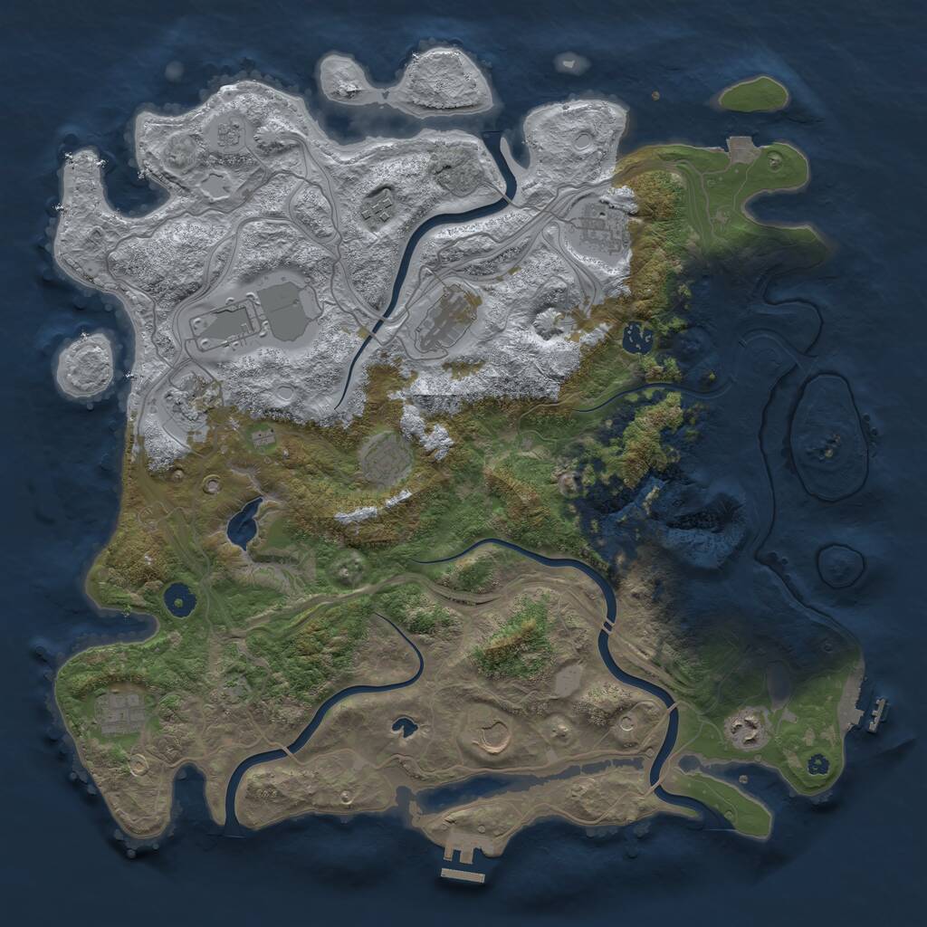 Rust Map: Procedural Map, Size: 4300, Seed: 673534266, 16 Monuments