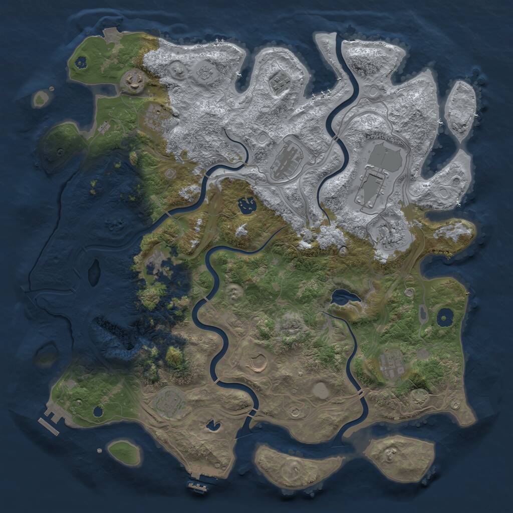 Rust Map: Procedural Map, Size: 4250, Seed: 421732, 17 Monuments