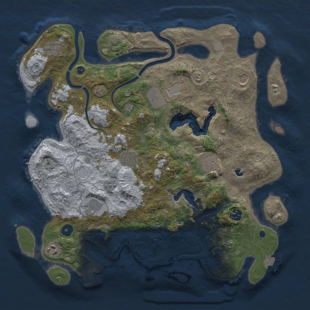 Rust Map: Procedural Map, Size: 4000, Seed: 193993, 14 Monuments
