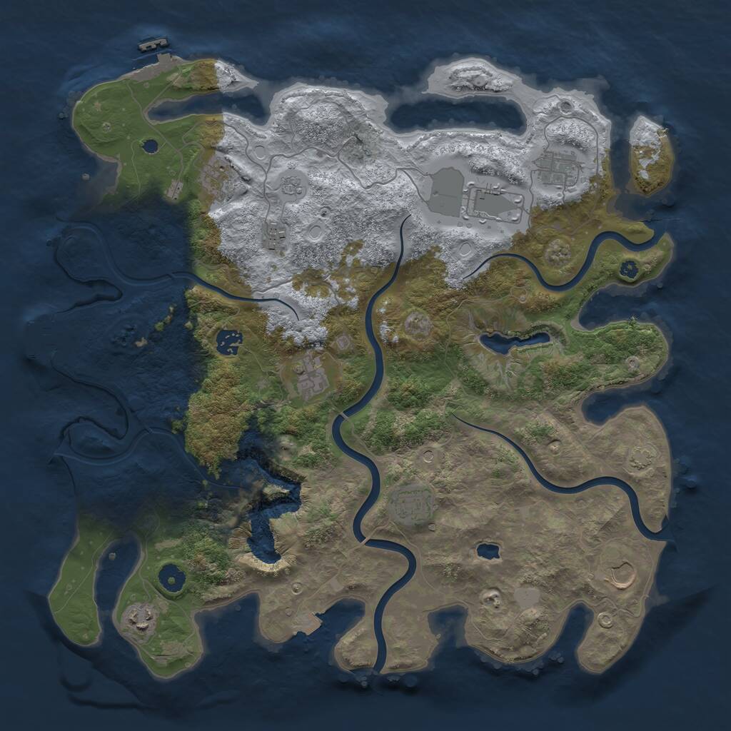 Rust Map: Procedural Map, Size: 4100, Seed: 2007086292, 15 Monuments
