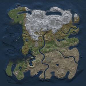 Thumbnail Rust Map: Procedural Map, Size: 4100, Seed: 2007086292, 15 Monuments