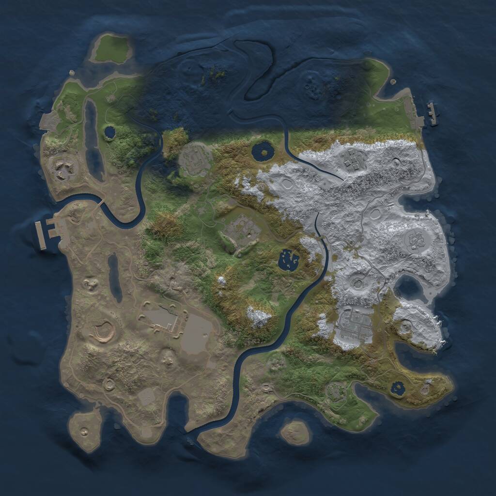 Rust Map: Procedural Map, Size: 3500, Seed: 419969, 14 Monuments