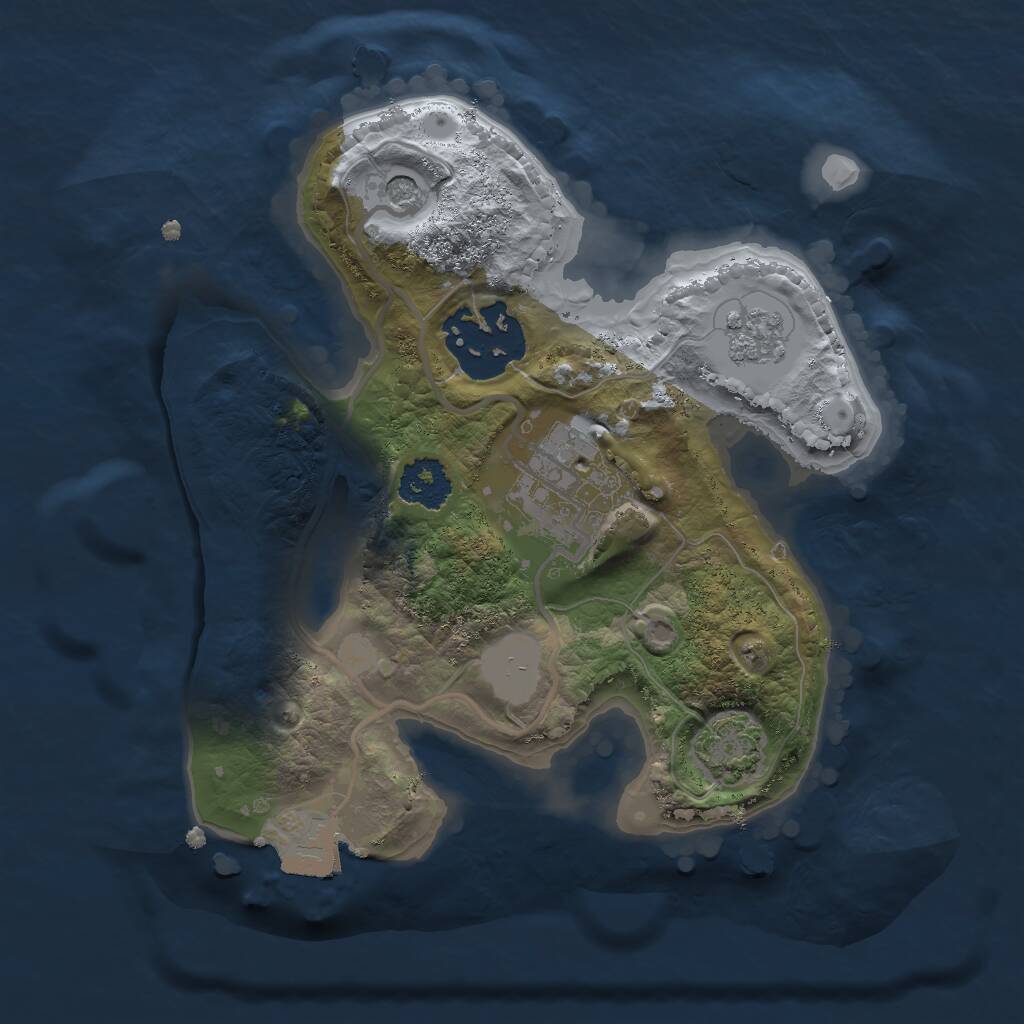 Rust Map: Procedural Map, Size: 2000, Seed: 1856162508, 6 Monuments