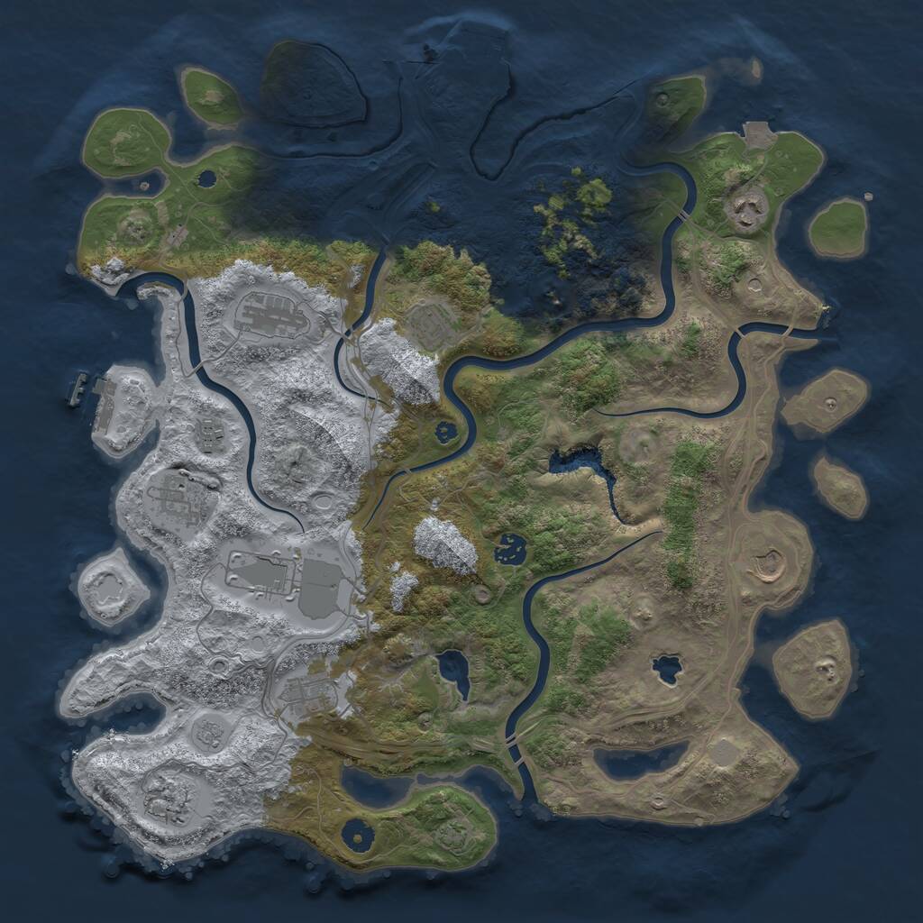 Rust Map: Procedural Map, Size: 4250, Seed: 126231, 16 Monuments