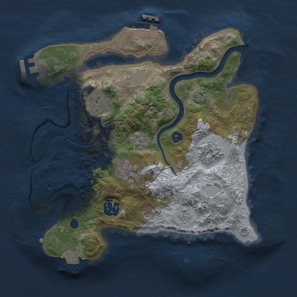 Rust Map: Procedural Map, Size: 2700, Seed: 1787832122, 11 Monuments