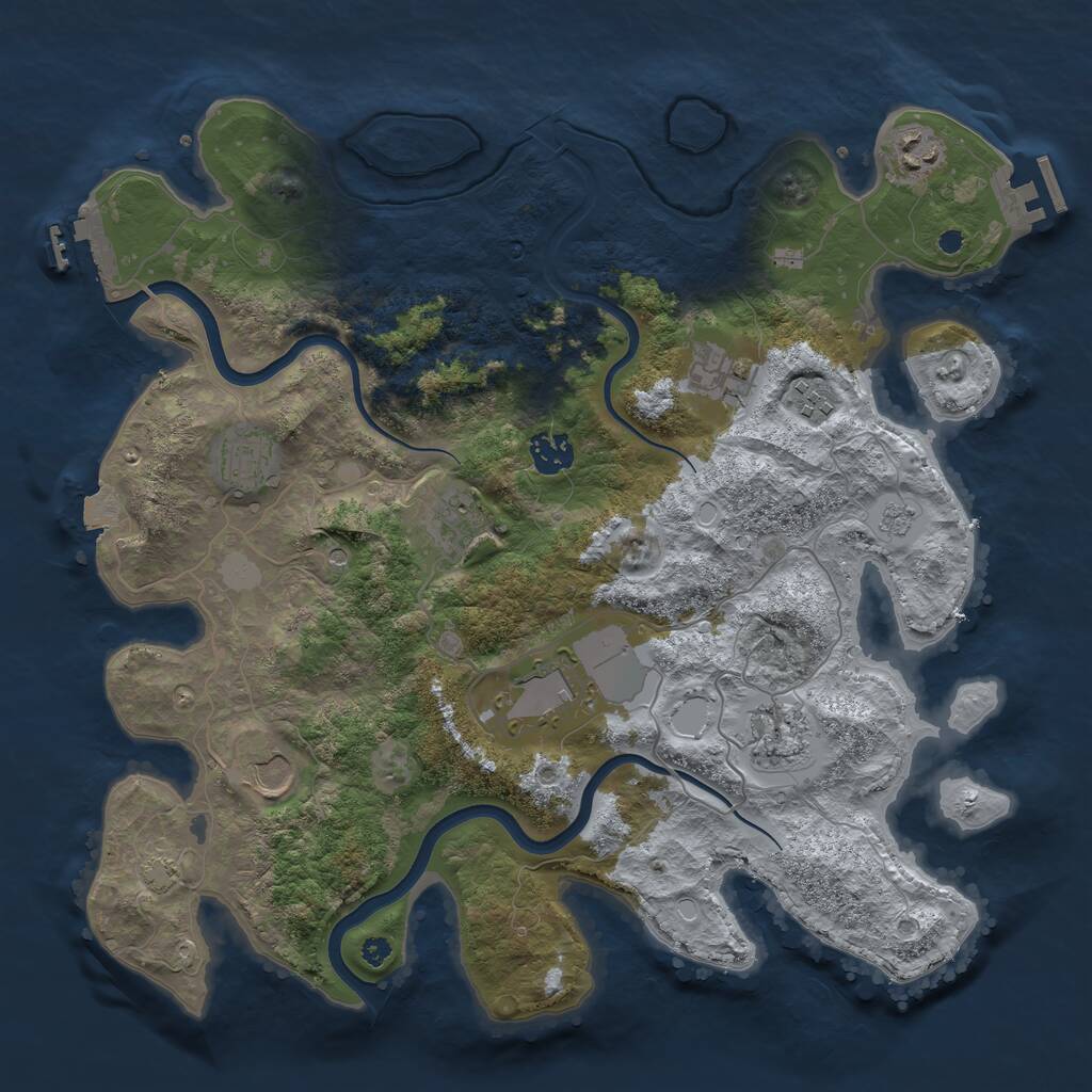 Rust Map: Procedural Map, Size: 3750, Seed: 1488758011, 15 Monuments