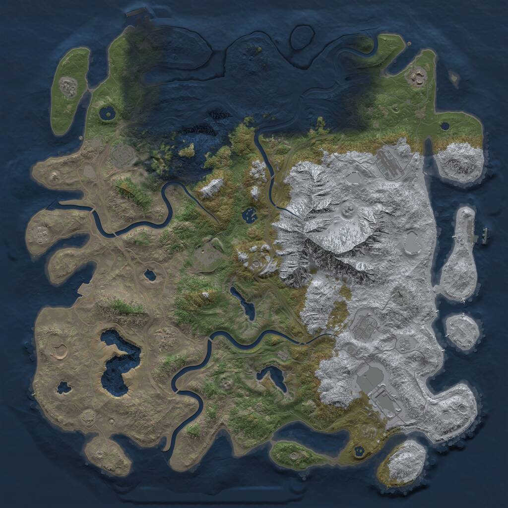 Rust Map: Procedural Map, Size: 5000, Seed: 1087575649, 16 Monuments