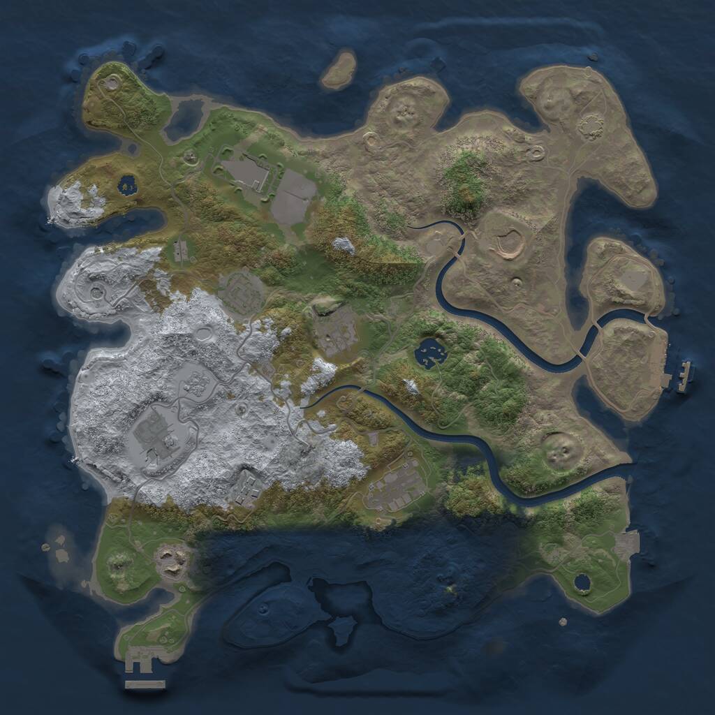 Rust Map: Procedural Map, Size: 3600, Seed: 478004, 15 Monuments