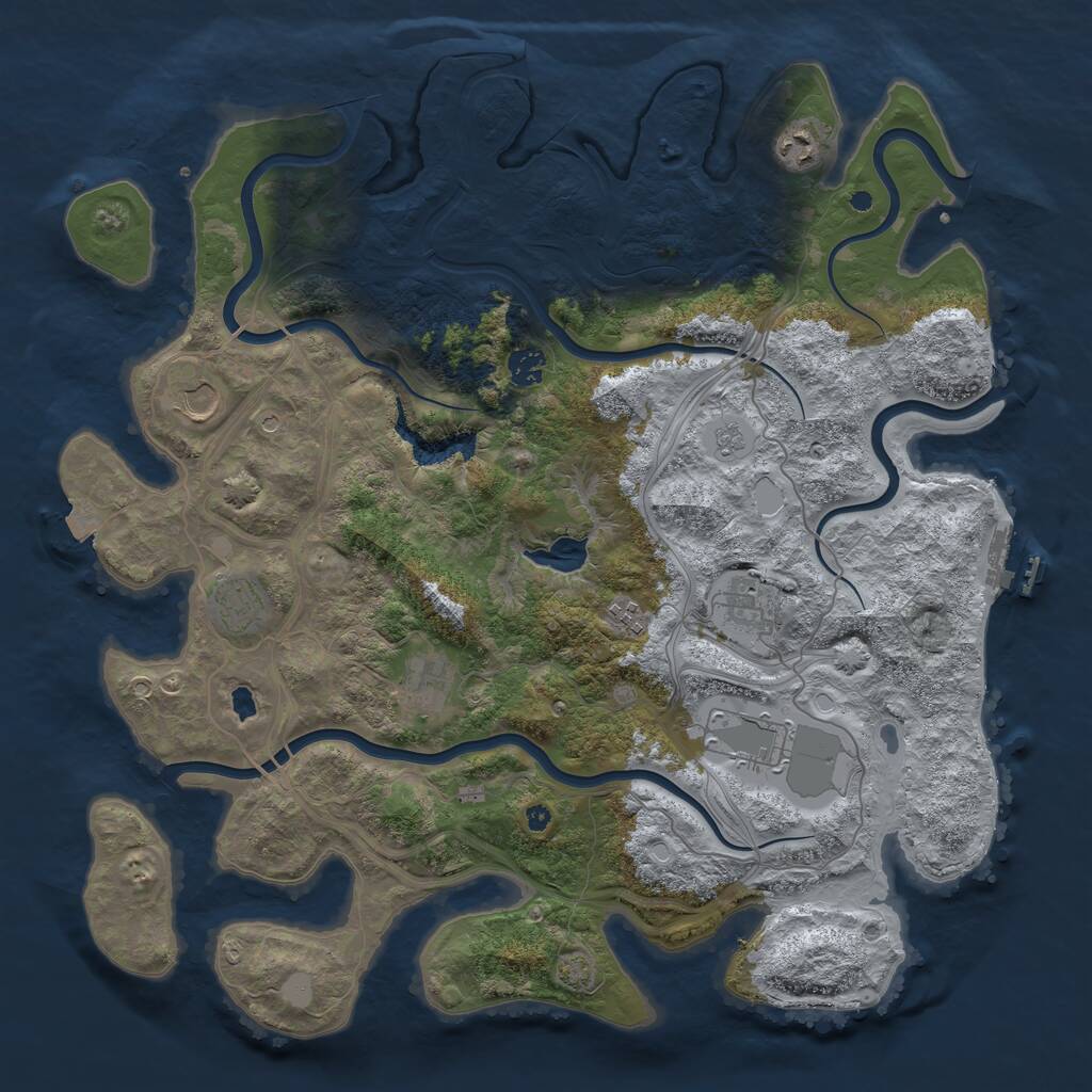 Rust Map: Procedural Map, Size: 4250, Seed: 502071871, 13 Monuments