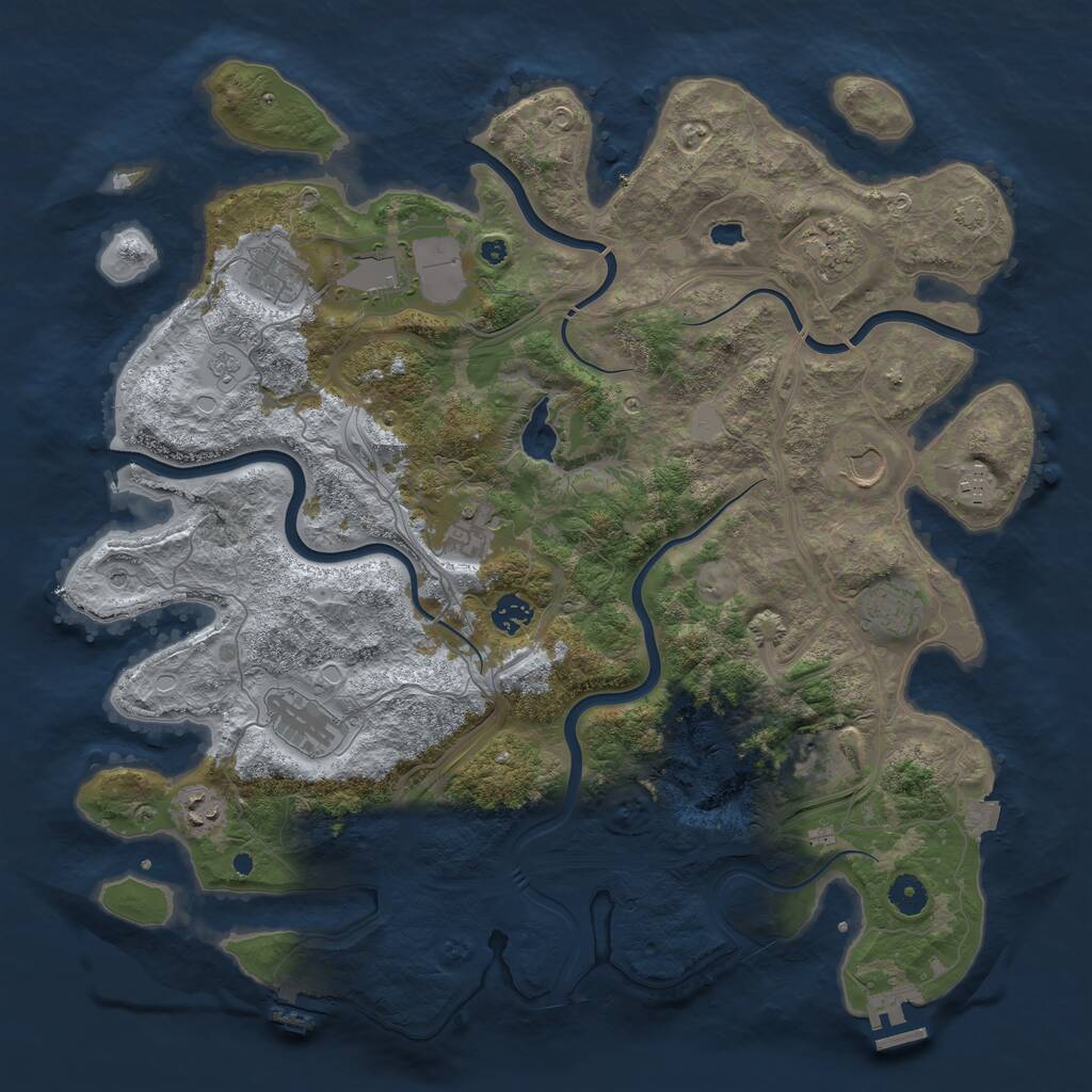 Rust Map: Procedural Map, Size: 4250, Seed: 100461877, 17 Monuments