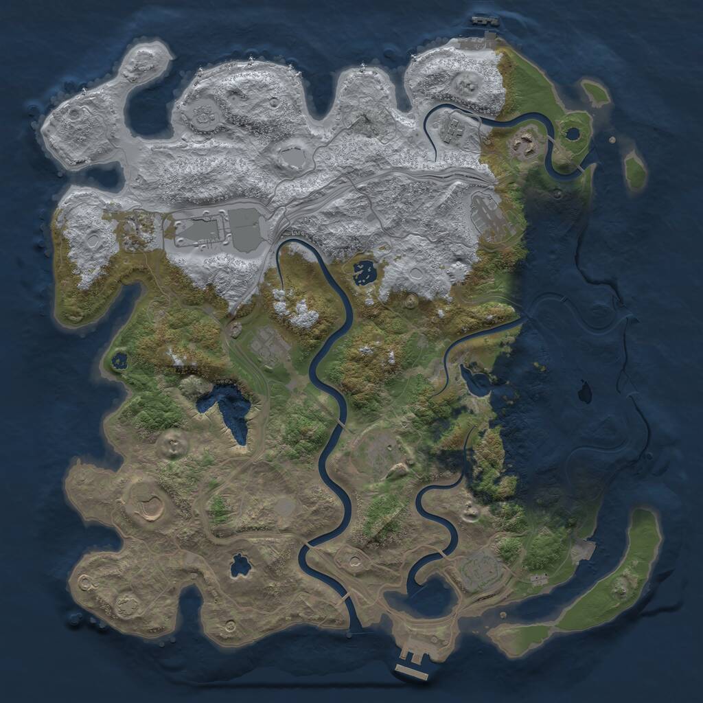 Rust Map: Procedural Map, Size: 4250, Seed: 526777967, 16 Monuments