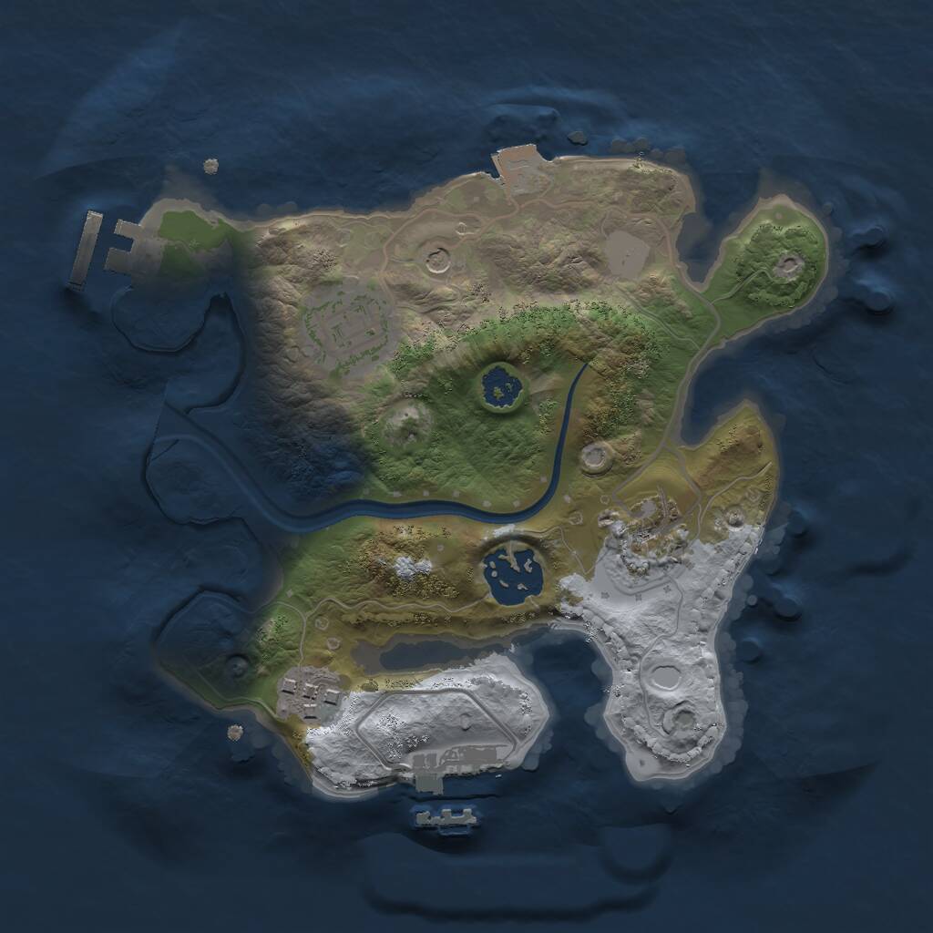 Rust Map: Procedural Map, Size: 2400, Seed: 161956046, 8 Monuments