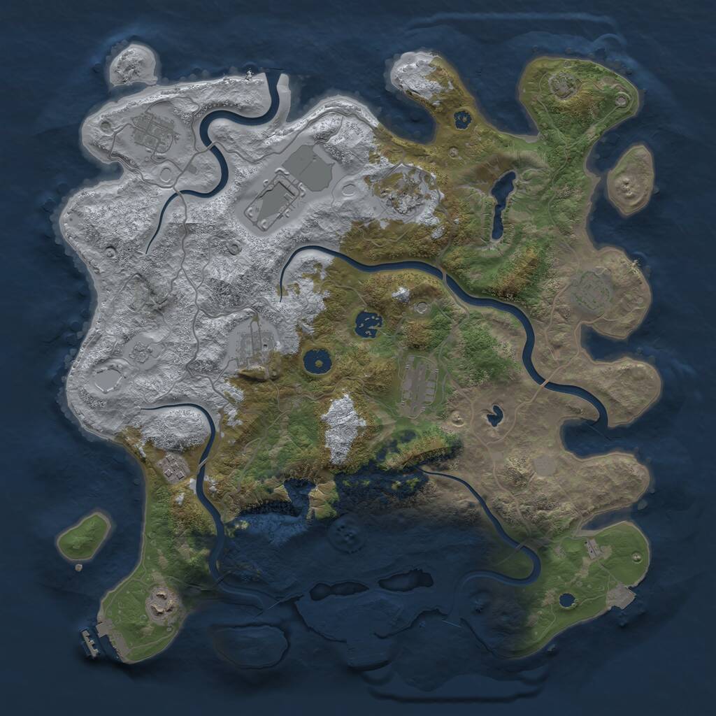 Rust Map: Procedural Map, Size: 4000, Seed: 469522045, 15 Monuments