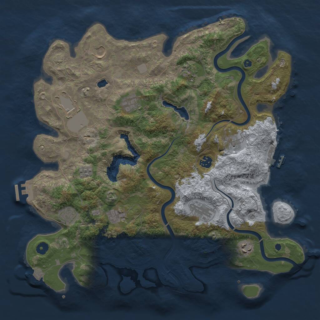 Rust Map: Procedural Map, Size: 4000, Seed: 764099518, 16 Monuments