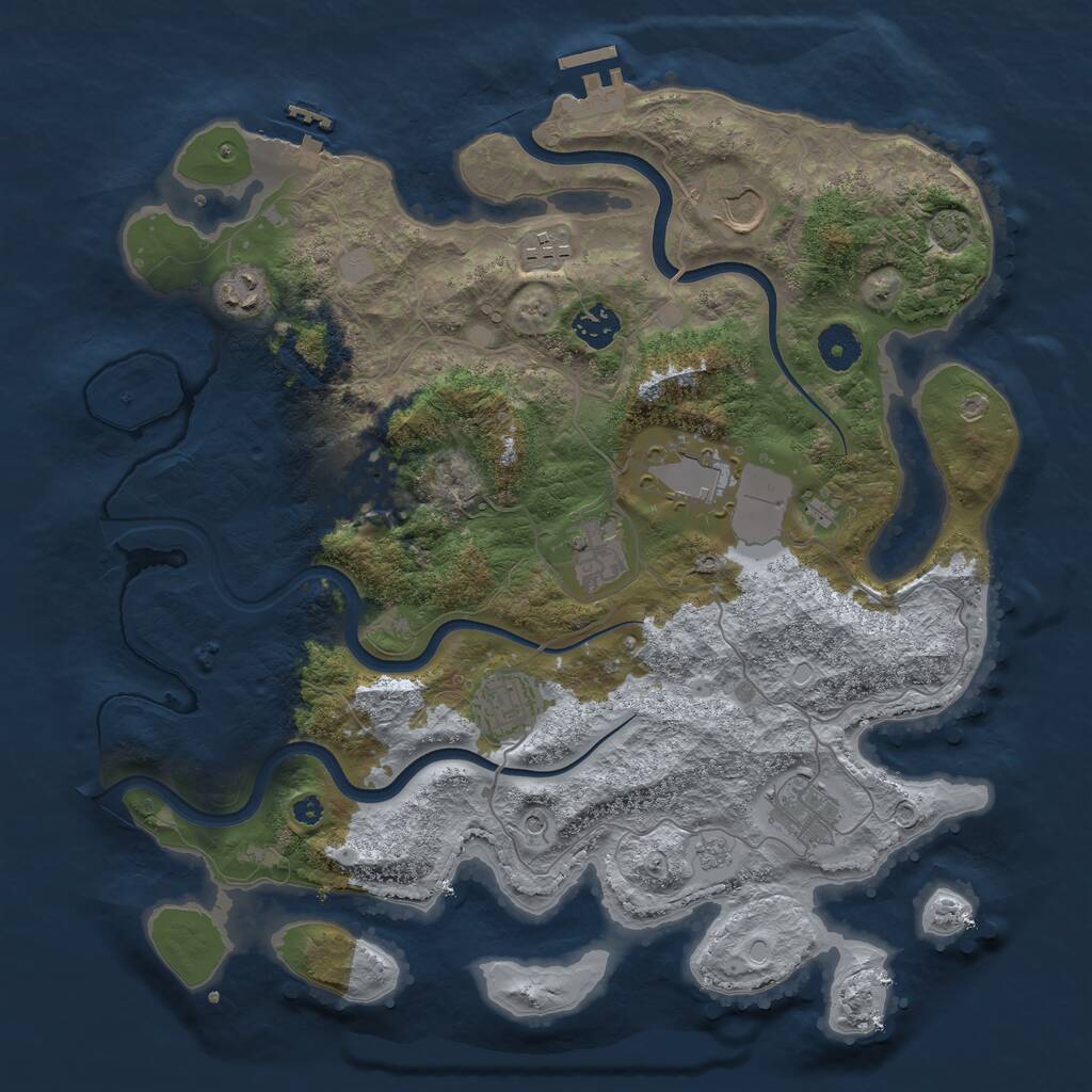 Rust Map: Procedural Map, Size: 3750, Seed: 2135651, 15 Monuments