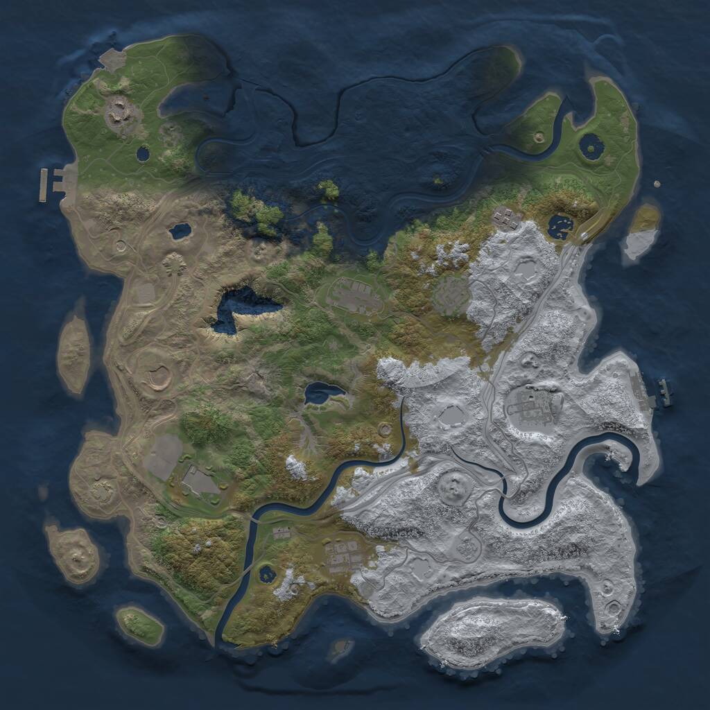 Rust Map: Procedural Map, Size: 4250, Seed: 284923, 15 Monuments
