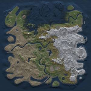 Thumbnail Rust Map: Procedural Map, Size: 4750, Seed: 2040348014, 17 Monuments