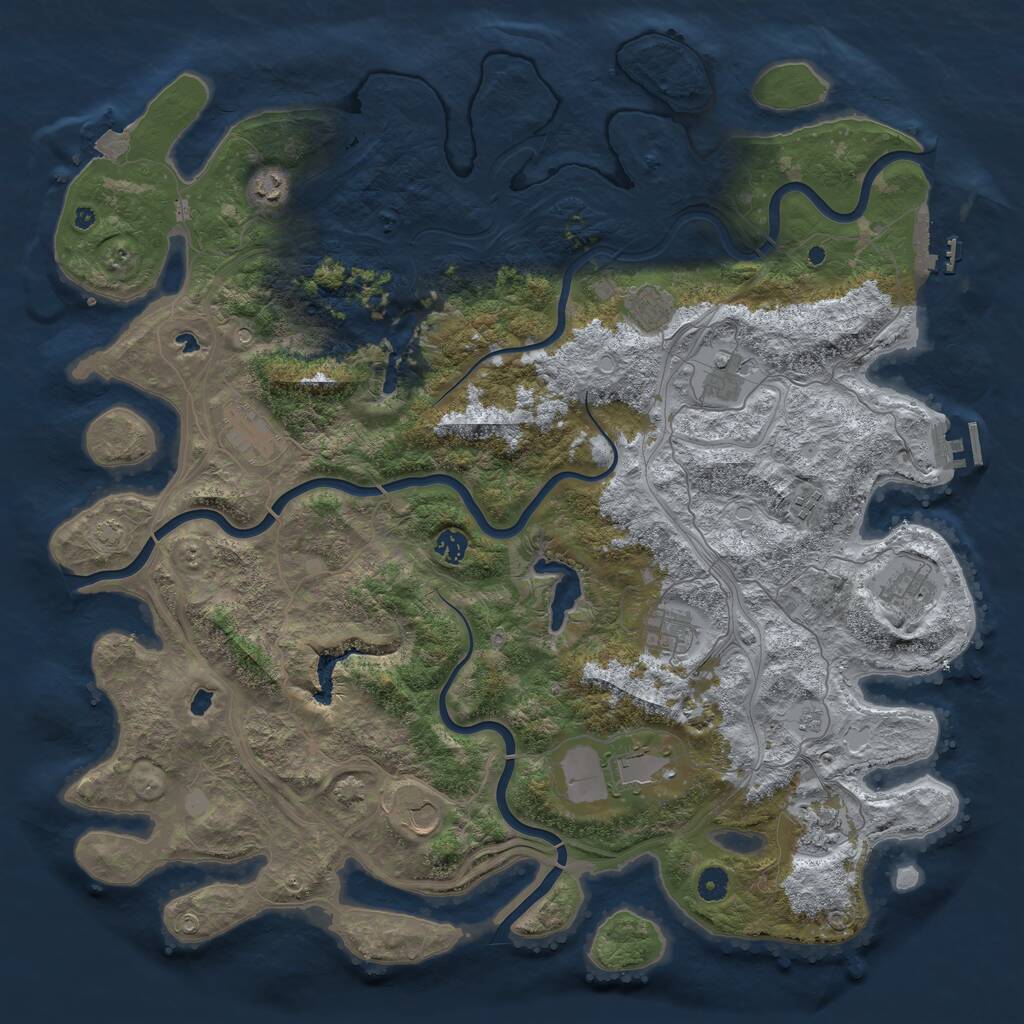 Rust Map: Procedural Map, Size: 4750, Seed: 2040348014, 17 Monuments