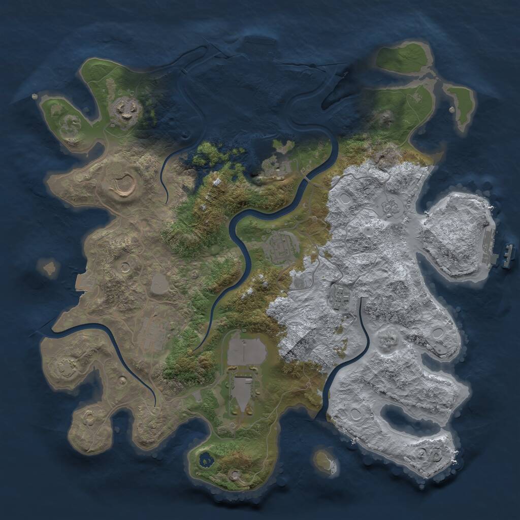 Rust Map: Procedural Map, Size: 3500, Seed: 1746909208, 13 Monuments