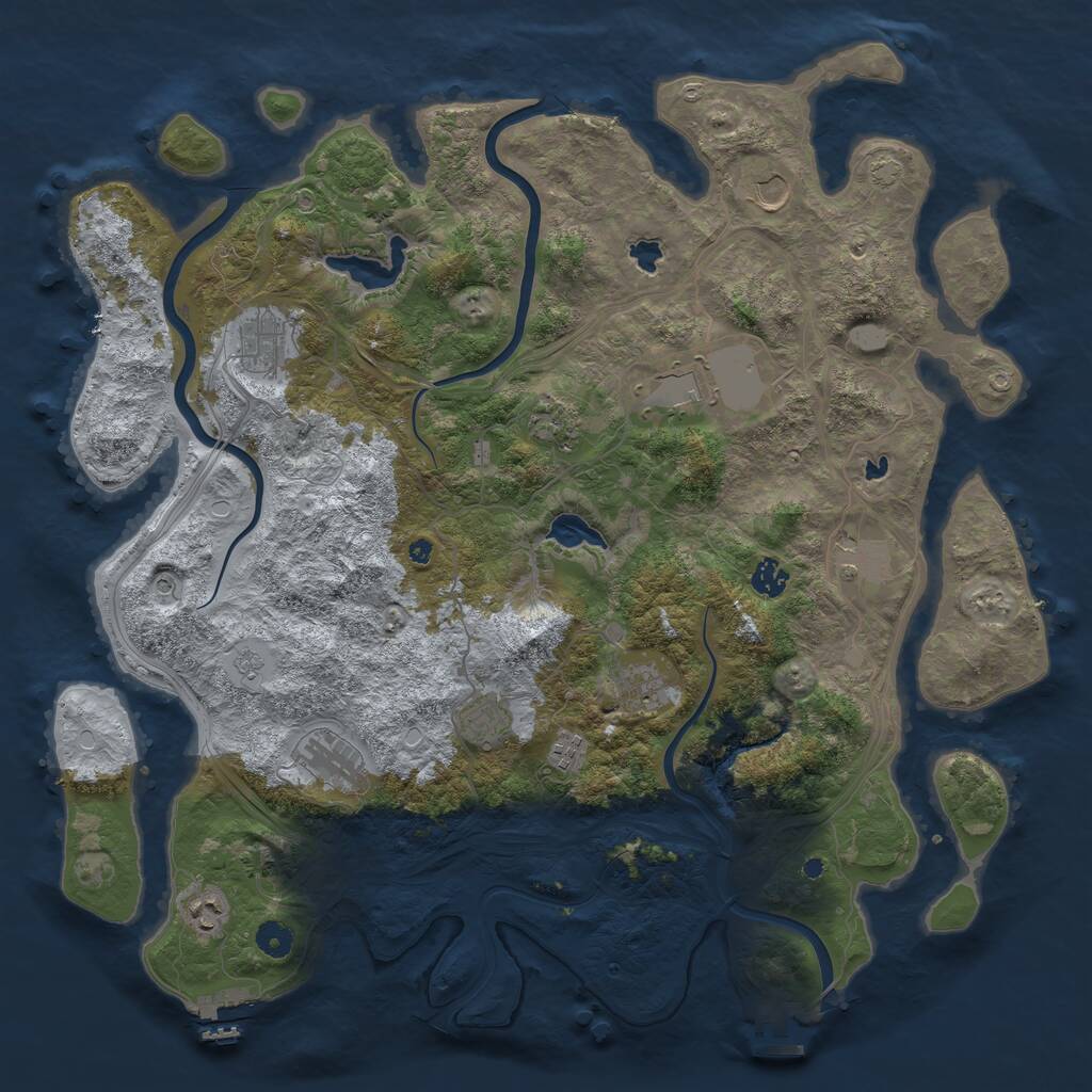 Rust Map: Procedural Map, Size: 4500, Seed: 349971807, 17 Monuments