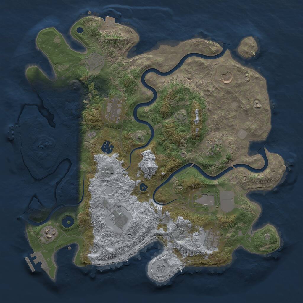 Rust Map: Procedural Map, Size: 3800, Seed: 1512127546, 16 Monuments