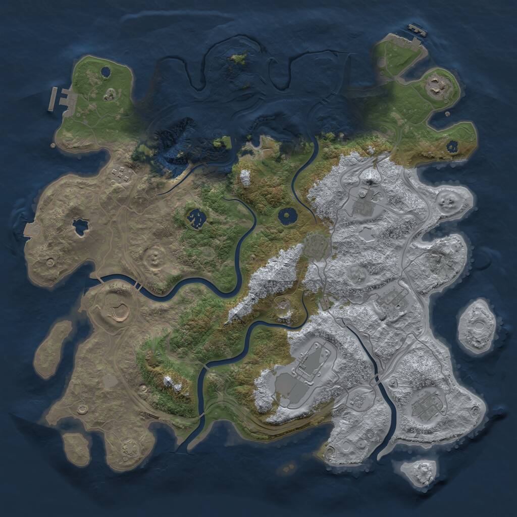 Rust Map: Procedural Map, Size: 4250, Seed: 1289664604, 15 Monuments