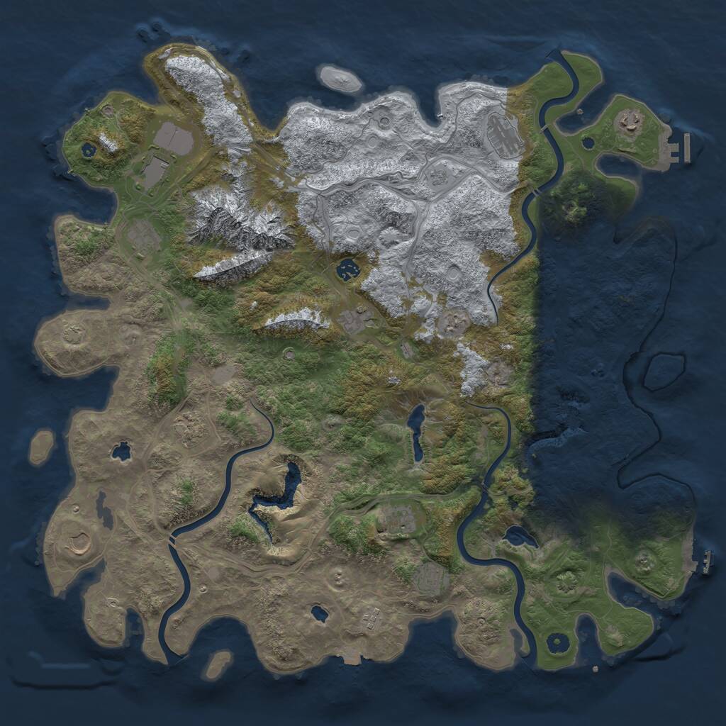 Rust Map: Procedural Map, Size: 5000, Seed: 346245, 17 Monuments