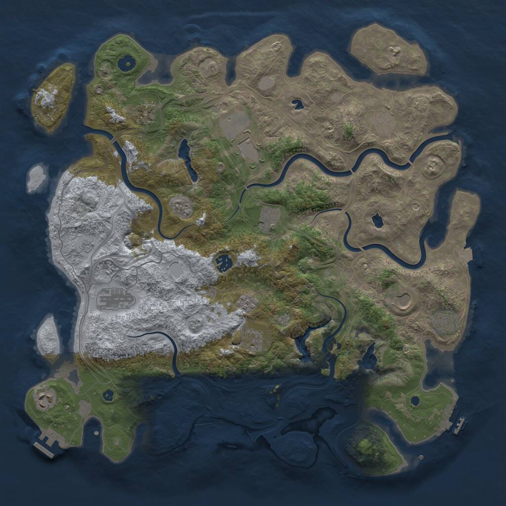 Rust Map: Procedural Map, Size: 4500, Seed: 1635677014, 17 Monuments
