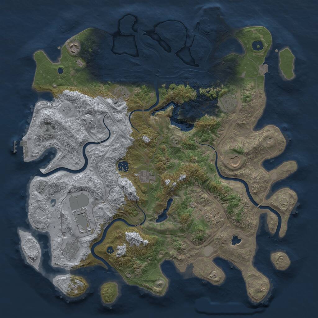 Rust Map: Procedural Map, Size: 4363, Seed: 1988479944, 16 Monuments