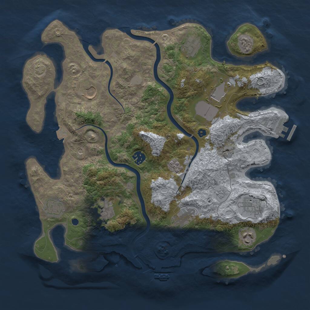 Rust Map: Procedural Map, Size: 3700, Seed: 33764293, 16 Monuments