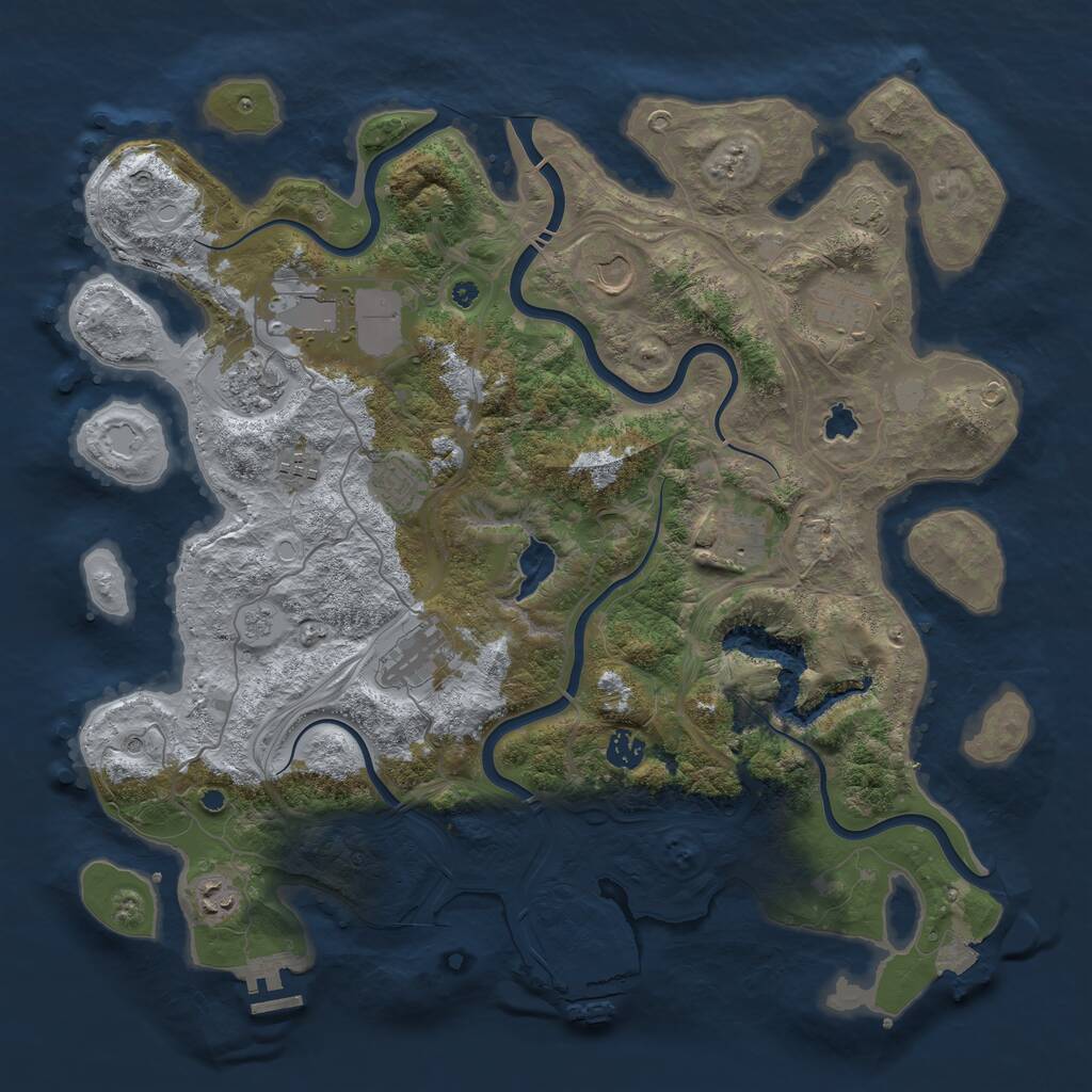 Rust Map: Procedural Map, Size: 4250, Seed: 218458515, 16 Monuments