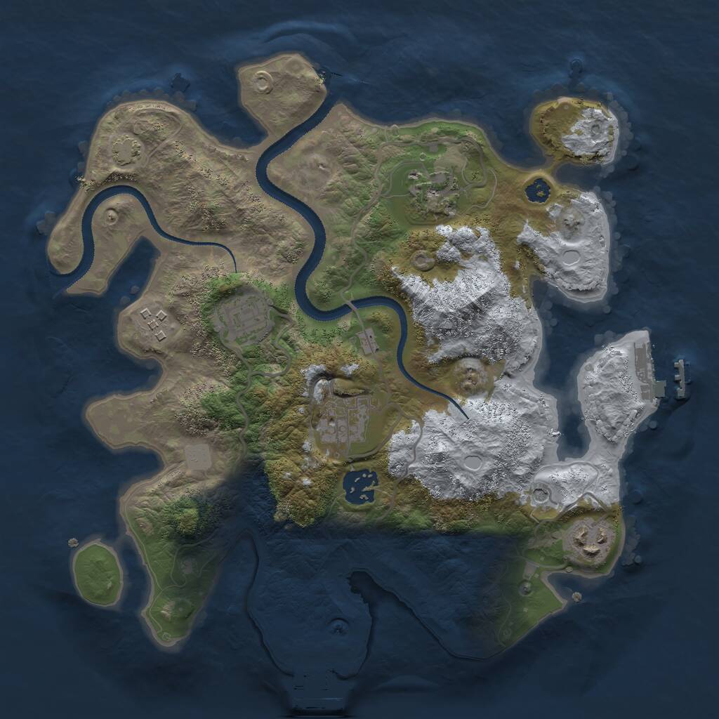 Rust Map: Procedural Map, Size: 3000, Seed: 2481064, 11 Monuments