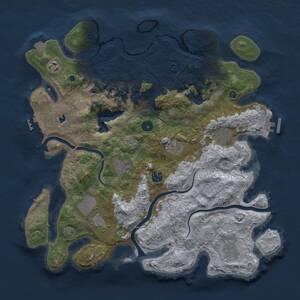 Thumbnail Rust Map: Procedural Map, Size: 4050, Seed: 308896906, 14 Monuments