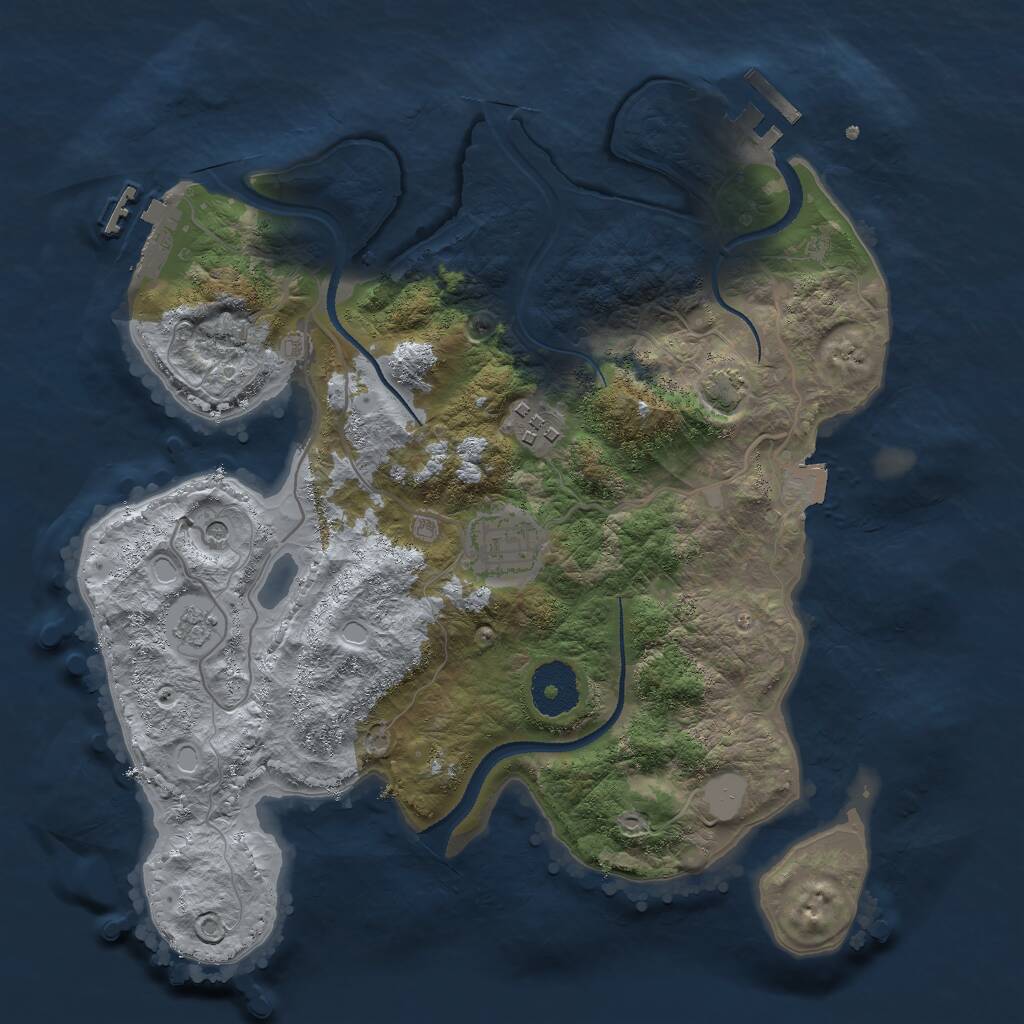 Rust Map: Procedural Map, Size: 3000, Seed: 39284711, 8 Monuments