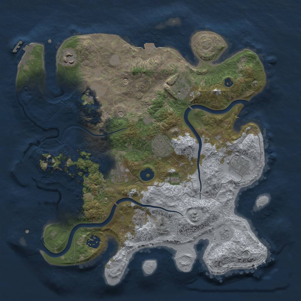 Rust Map: Procedural Map, Size: 3400, Seed: 1388720172, 14 Monuments