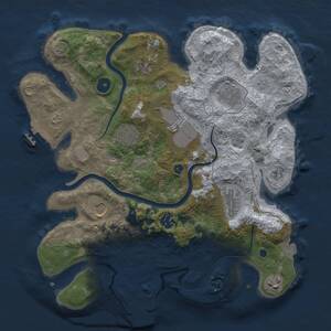 Thumbnail Rust Map: Procedural Map, Size: 3500, Seed: 2061869271, 15 Monuments
