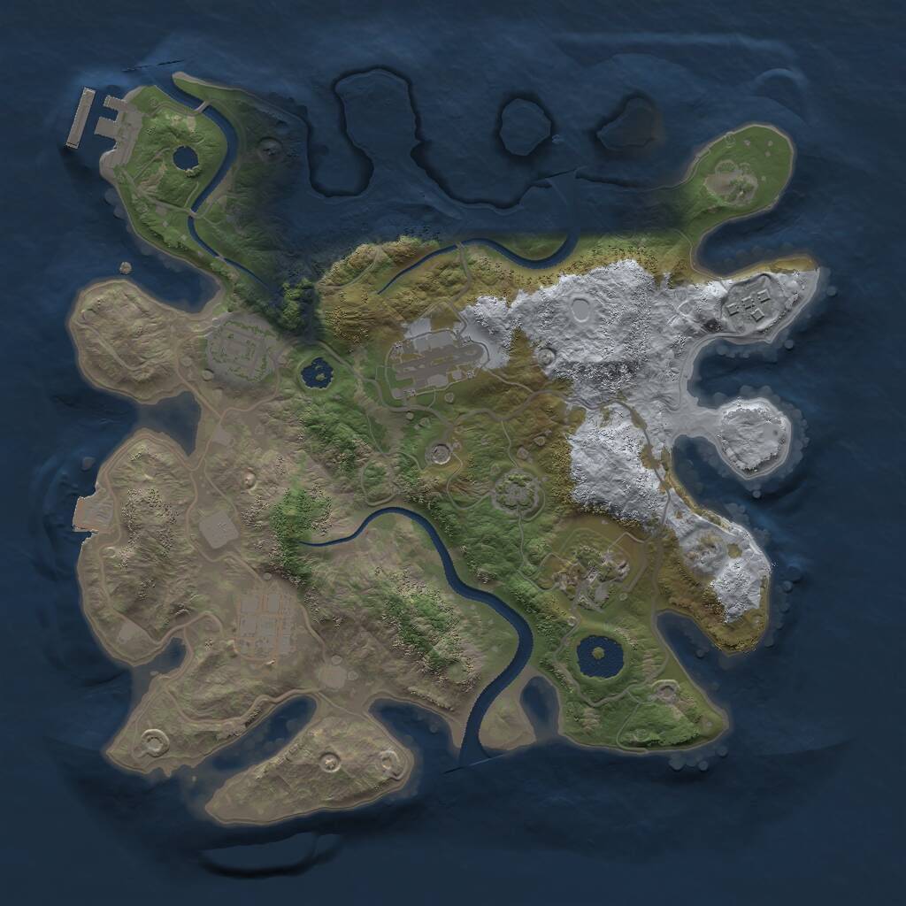Rust Map: Procedural Map, Size: 3000, Seed: 498966331, 9 Monuments
