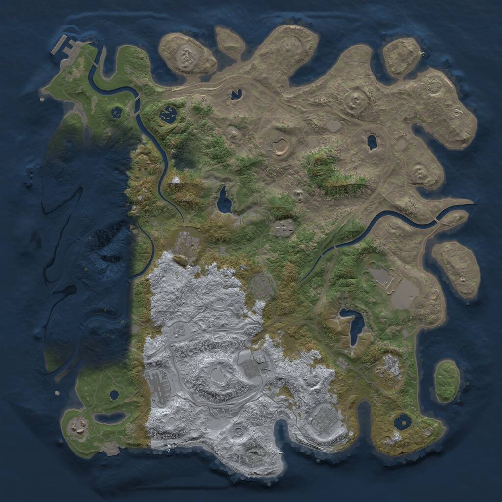 Rust Map: Procedural Map, Size: 4500, Seed: 554020344, 17 Monuments