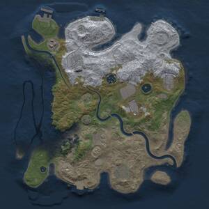 Thumbnail Rust Map: Procedural Map, Size: 3500, Seed: 2026450351, 14 Monuments