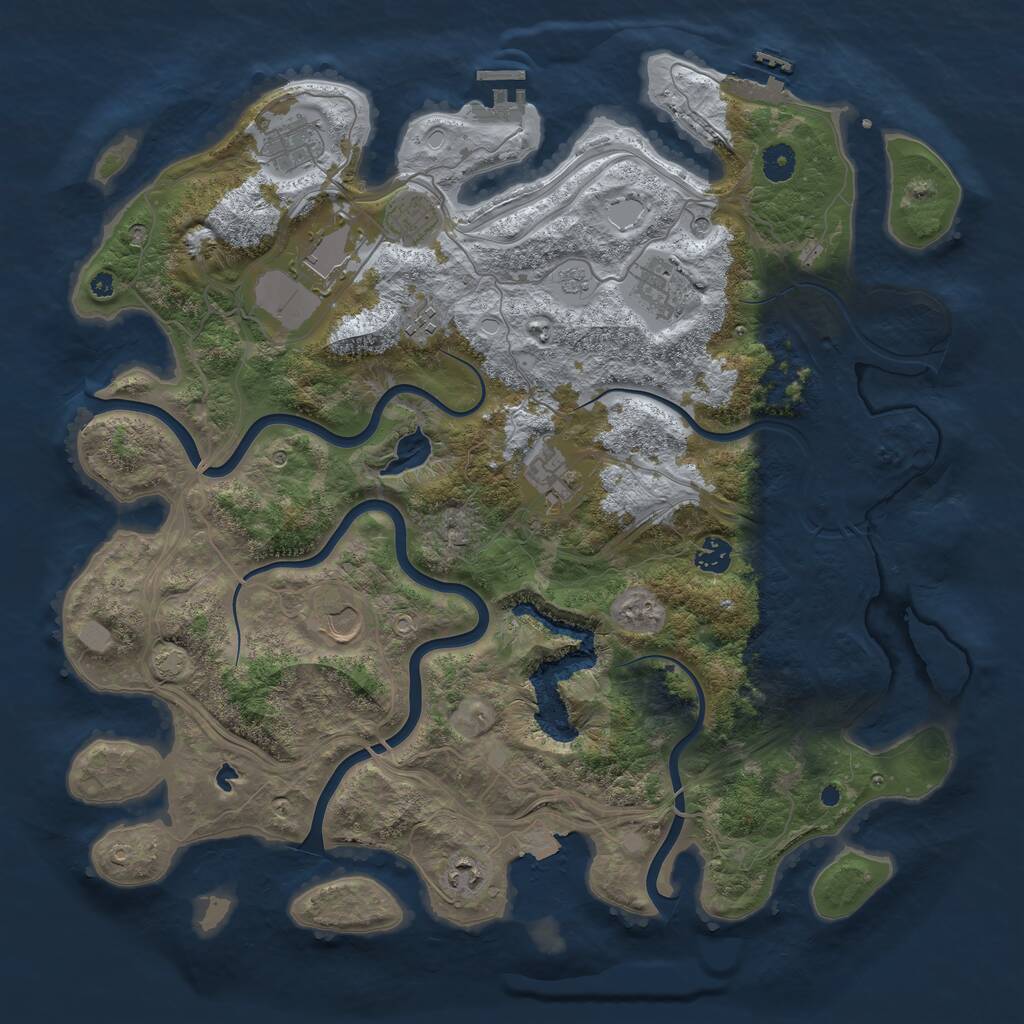 Rust Map: Procedural Map, Size: 4250, Seed: 481239496, 15 Monuments