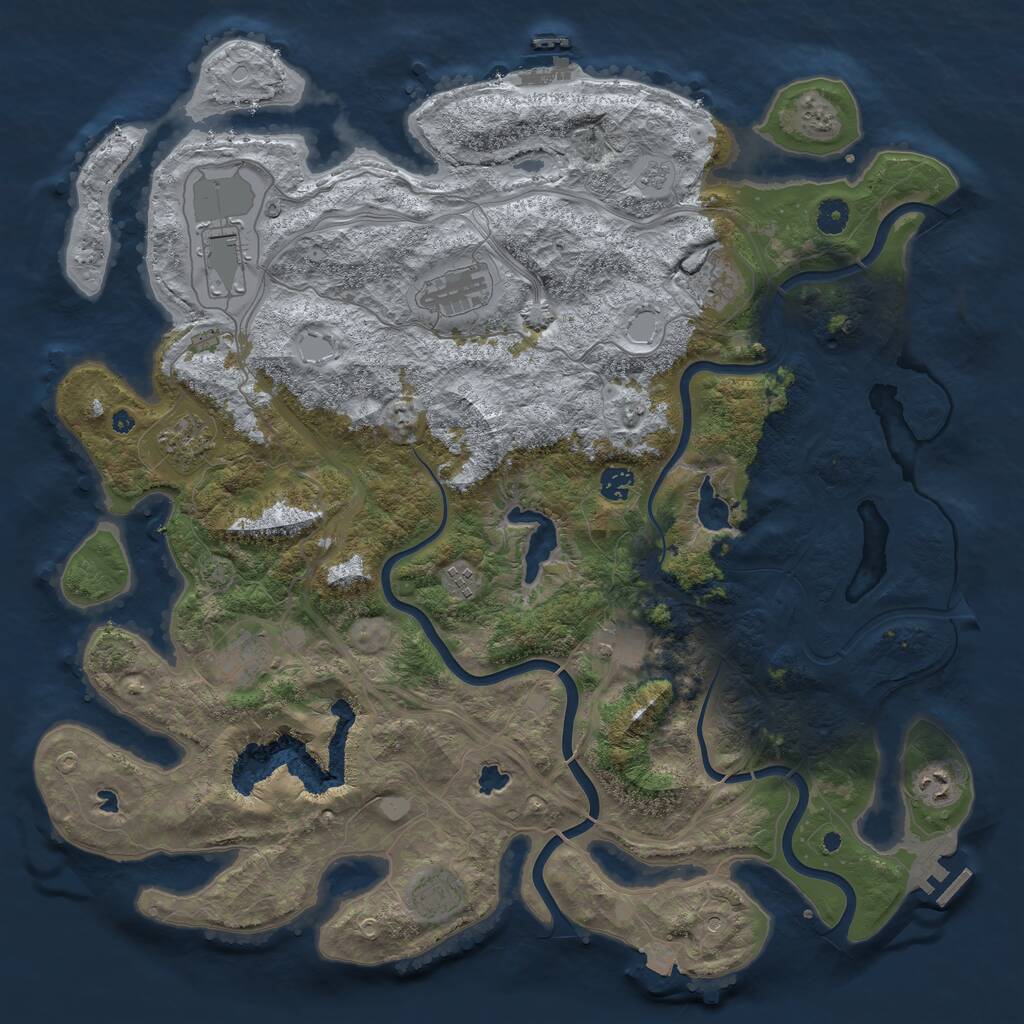 Rust Map: Procedural Map, Size: 4500, Seed: 521650419, 16 Monuments
