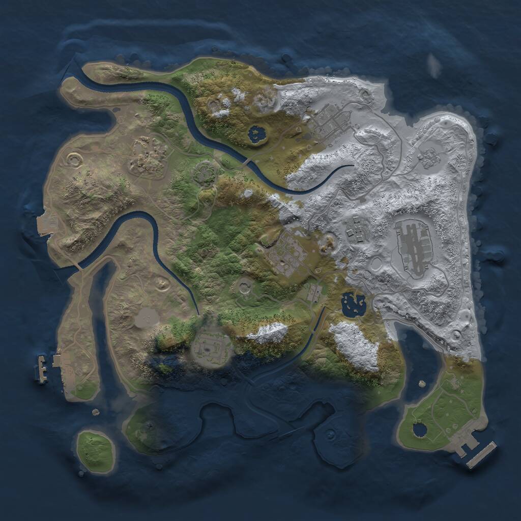 Rust Map: Procedural Map, Size: 3000, Seed: 2118067651, 13 Monuments