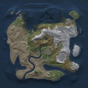 Thumbnail Rust Map: Procedural Map, Size: 3000, Seed: 1144439226, 12 Monuments
