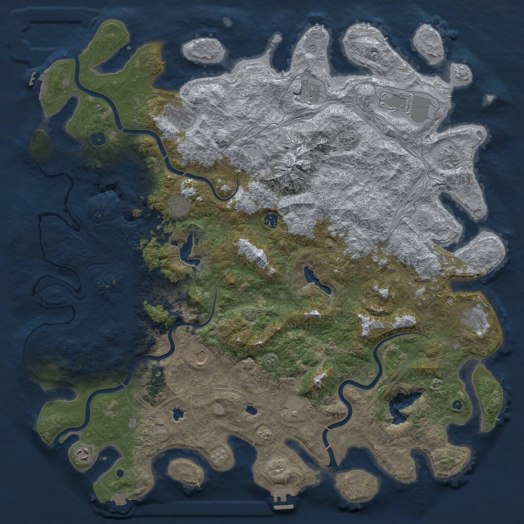 Rust Map: Procedural Map, Size: 5500, Seed: 39, 17 Monuments