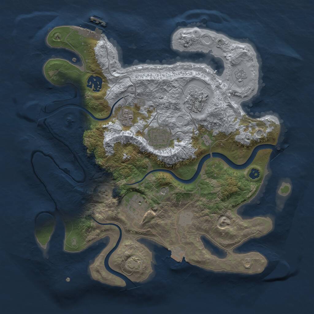 Rust Map: Procedural Map, Size: 3000, Seed: 32771049, 10 Monuments