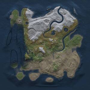 Thumbnail Rust Map: Procedural Map, Size: 3200, Seed: 417993331, 12 Monuments