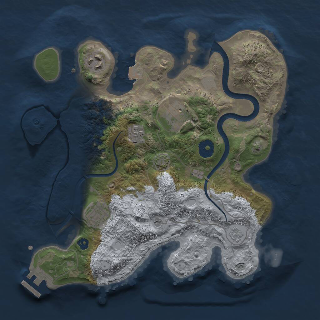 Rust Map: Procedural Map, Size: 2800, Seed: 2092793193, 9 Monuments