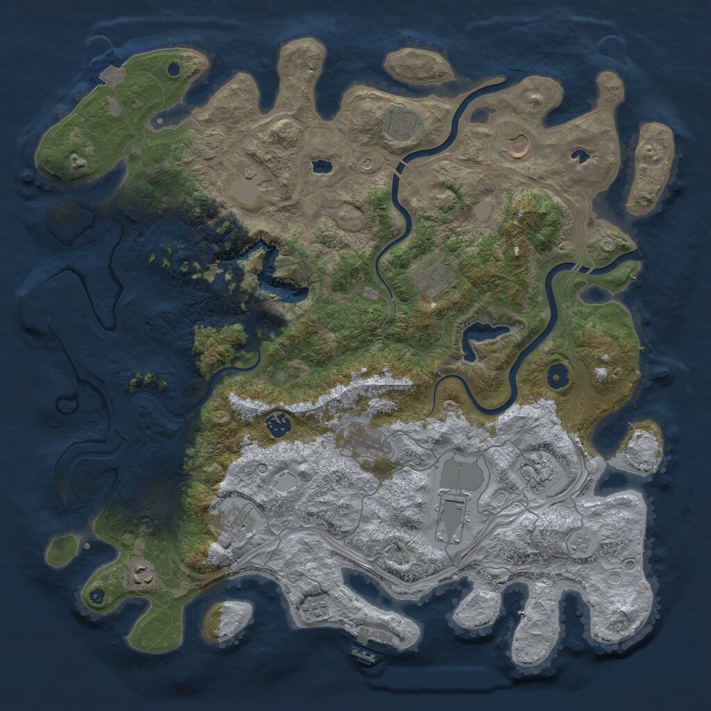 Rust Map: Procedural Map, Size: 4500, Seed: 333955, 17 Monuments